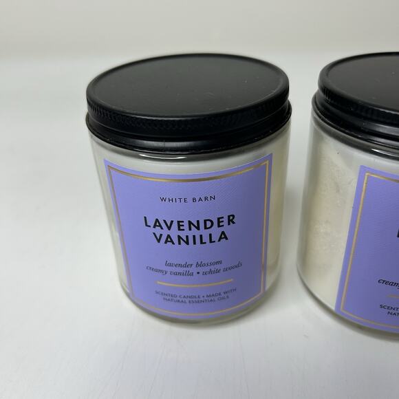 Bath & Body Works Single Wick Candle Lot Of 2 Lavender + Vanilla 7oz - Picture 4 of 4